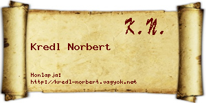 Kredl Norbert névjegykártya